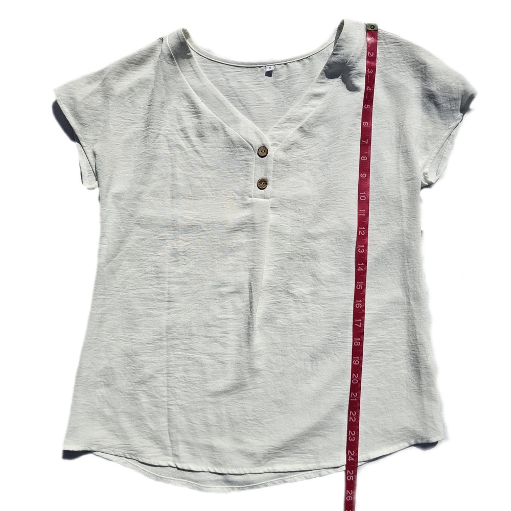 White V-Neck Shirt, Small (Fits Medium)